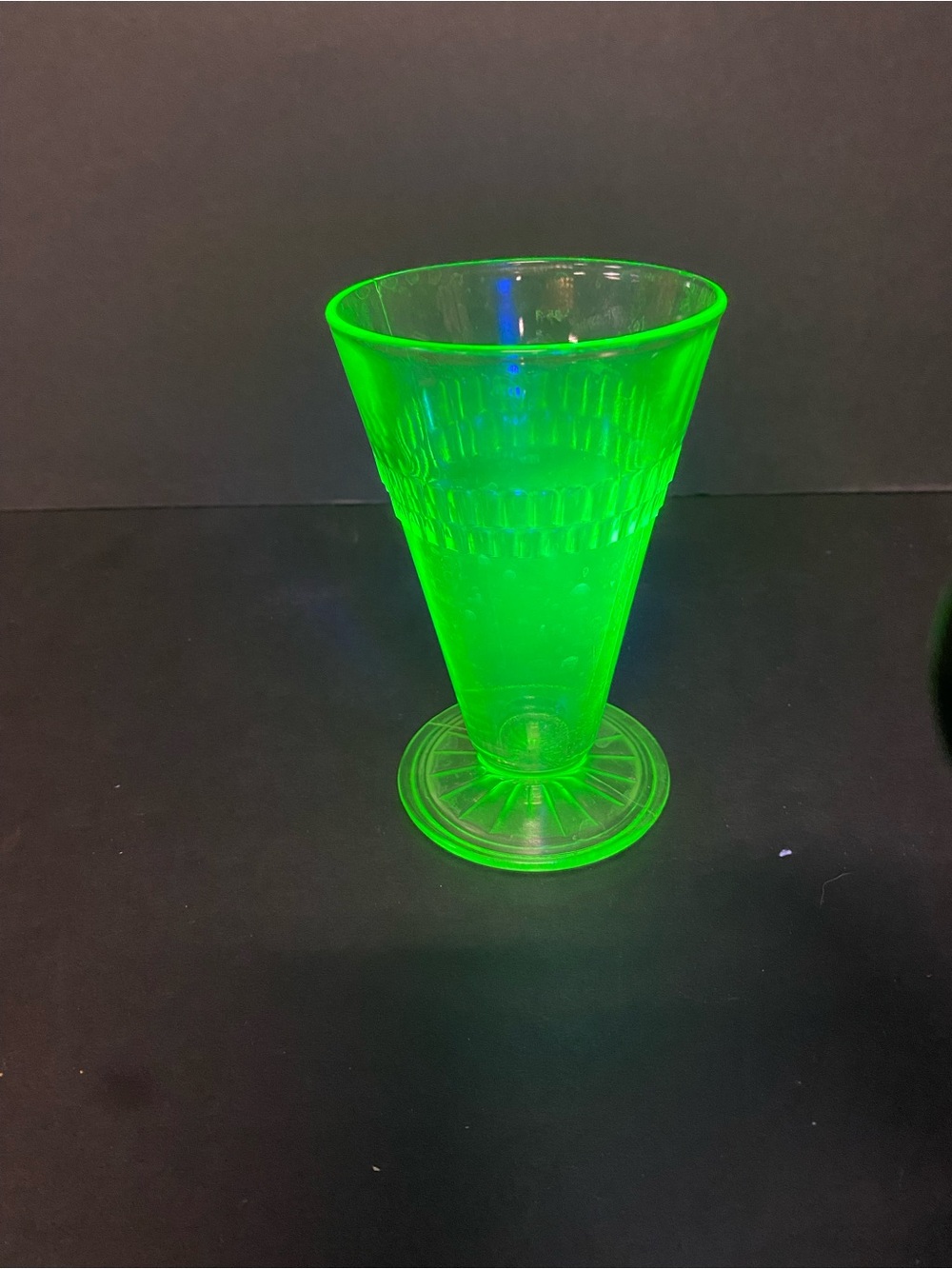Vibrant Green Uranium Glass Footed Tumbler